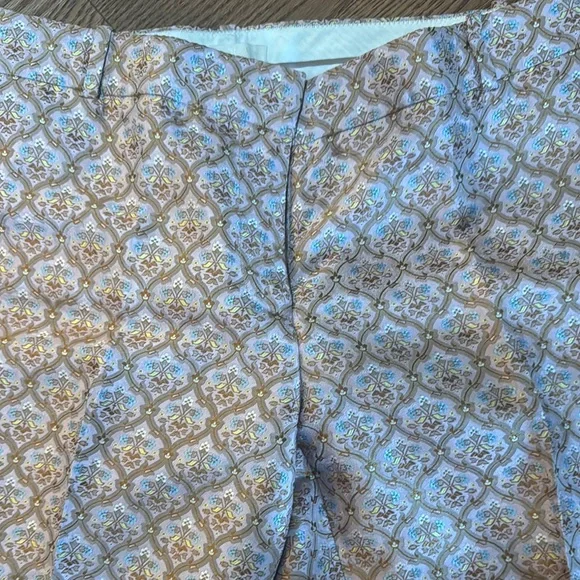 J. Crew 64% Silk Pink Patterned Pants - Picture 2 of 4